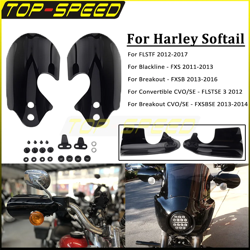 For Harley Softail Blackline FXS Breakout FXSB Convertible FLSTF Motorcycle Hand Guard Black Handlebar Cover Protector Handguard