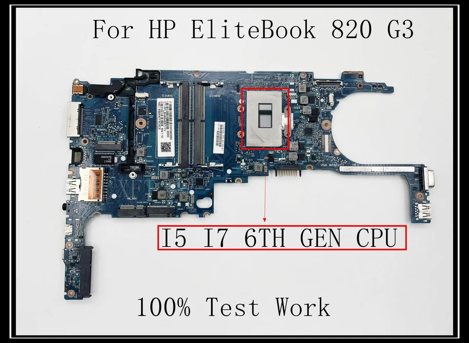 For HP EliteBook 820 G3 Laptop Motherboard DDR4 With I5 I7 CPU