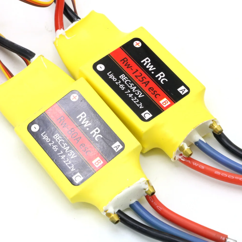RC 2-6S 30A 50A 80A 100A 200A ESC 5V/3A 5V/5A UBEC Regolatore di velocità senza spazzole Barca ESC con UBEC per barca RC