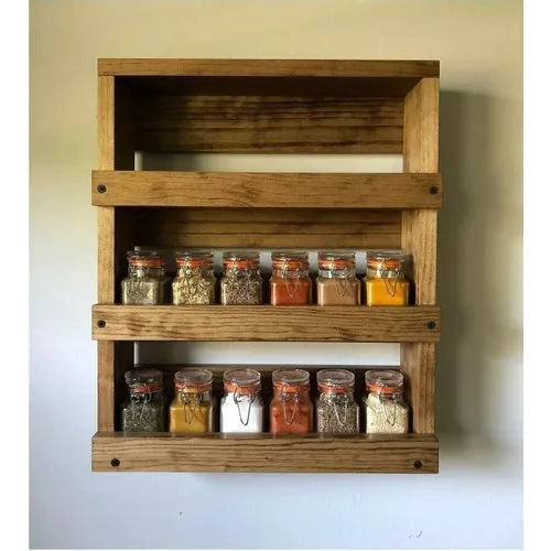 Mywondry Brown Spice Rack Wooden Kitchen Rack