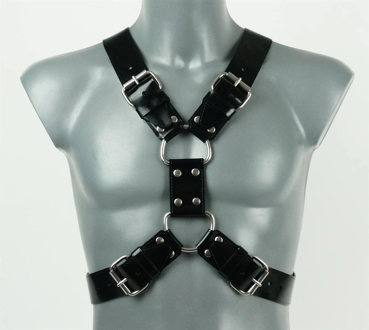 

rubber black latex chest harness adjustable buckle clubwear body harness fashion accessory for men customized