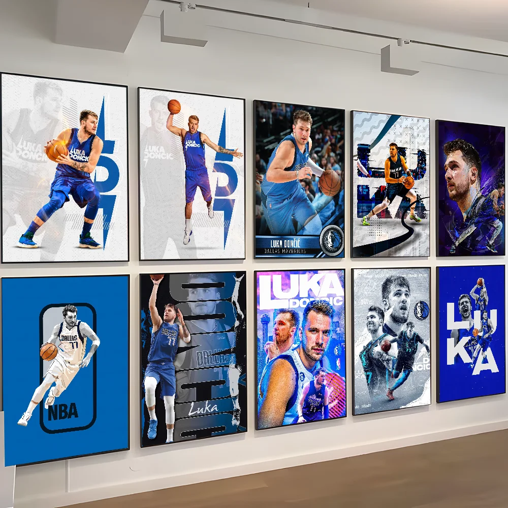 Basketball Player Luka-Doncic Good Quality Prints and Posters Waterproof Paper Sticker Coffee House Bar Posters Wall Stickers