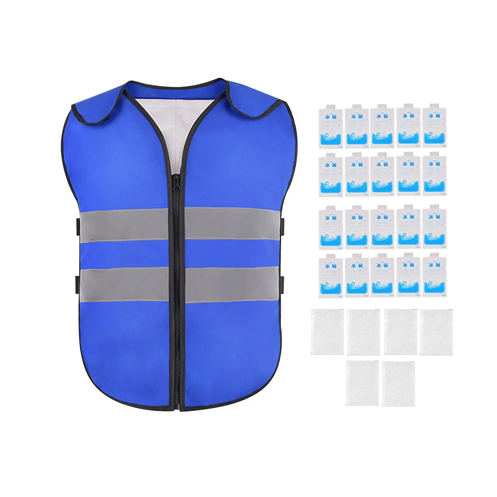 Summer Cooling Vest Reflective Strips Ice Vest with 20 Ice Packs for Running Fishing Hot Weather Working Cycling Warehouse