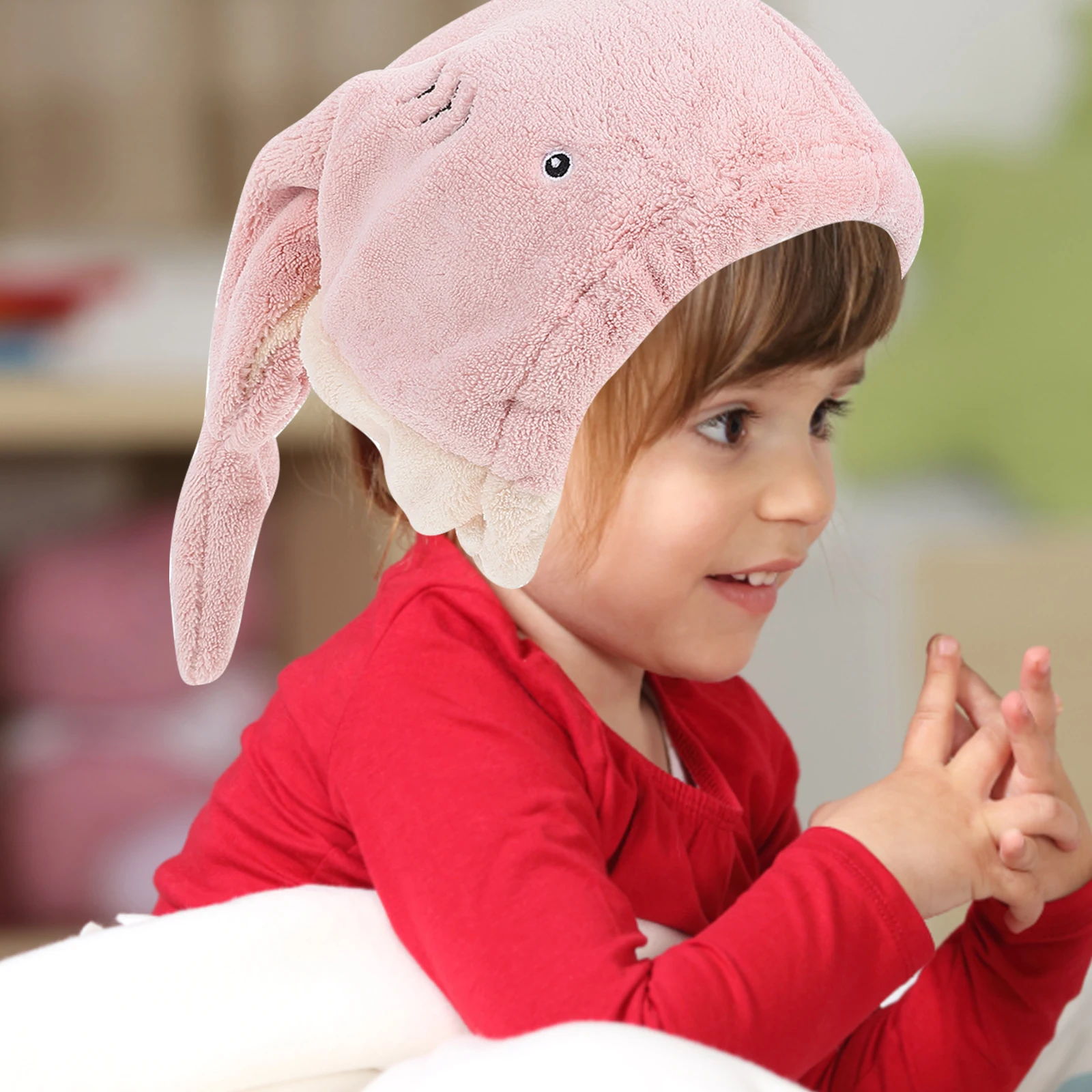 

Coral Fleece Kids Adult Dry Hair Cap Shower Bath Water Absorbent Drying Hat Elastic B Cartoon Girl Hair Towel Wrap