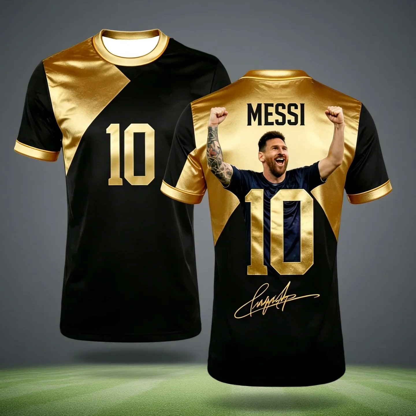2026 Summer Messi 3D Print Embroidery Kids' Clothing Set Football T-shirt Quick-drying Breathable Suitable for Daily Wearing Y2k