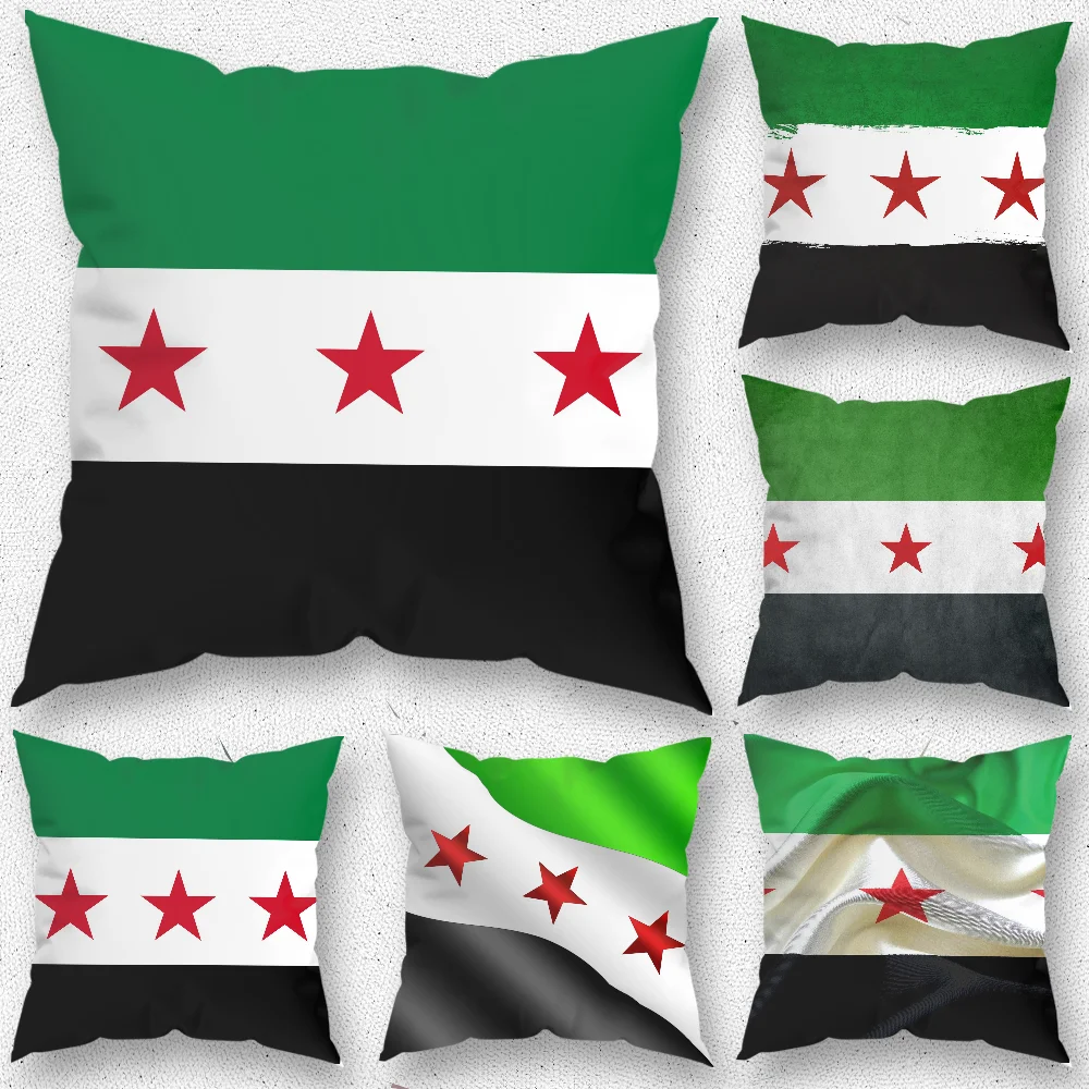 Homs City Free S-Syria Flag Pillow Case For Home Bedroom Room Decoration Living Room Sofa Cushion Cover Suitable