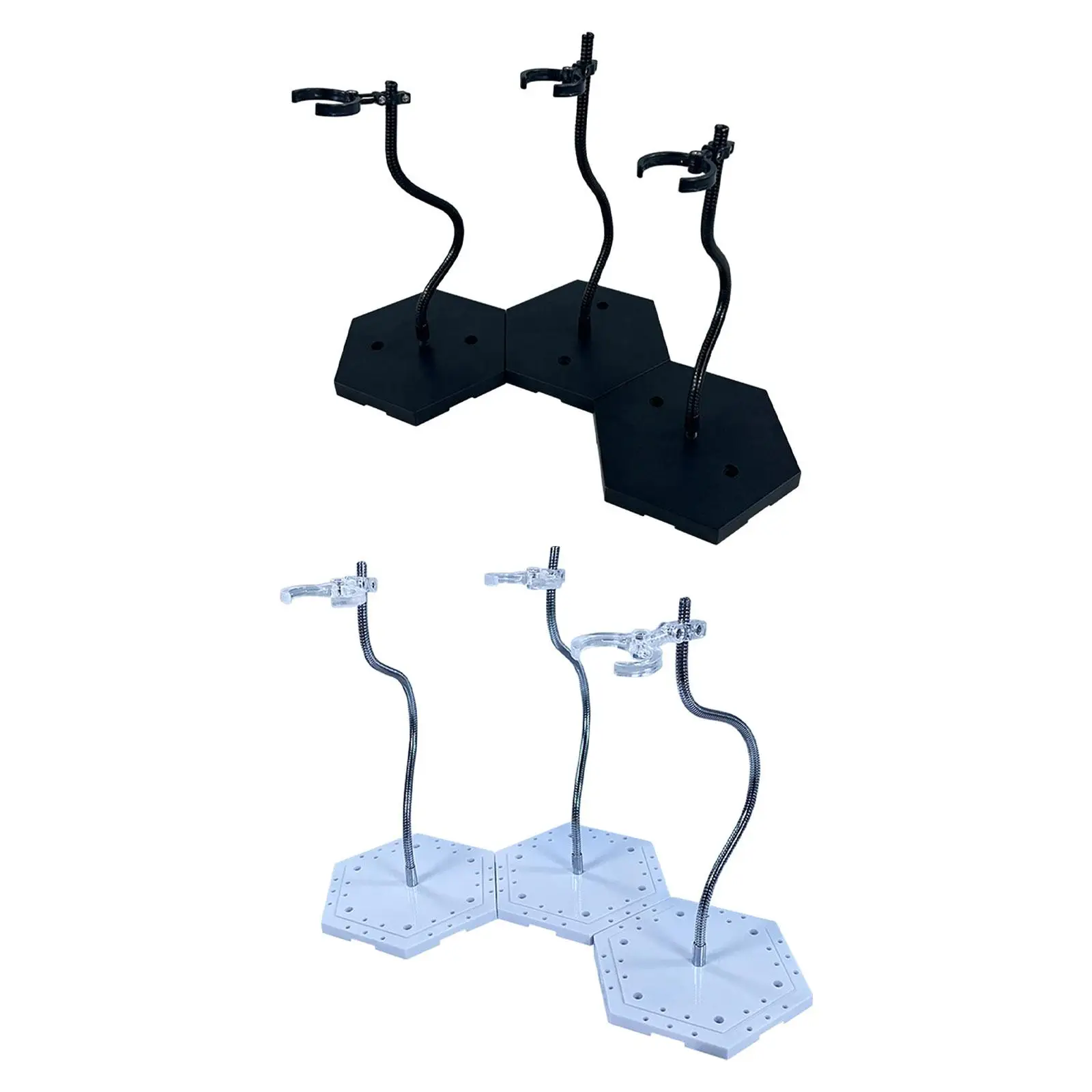 3x Doll Stands Display Holder Snake Like Flexible Metal Hose Bracket Doll Support Stand for 1/6 1/9 1/12 Scale Doll Accessory