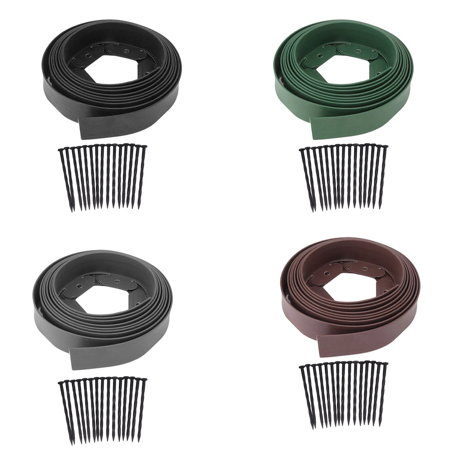 Landscape Edging Kit Lawn Edging Include 15 Spikes PE Garden Edging Border for Landscaping Flower Gardens Lawn Lawn Edging