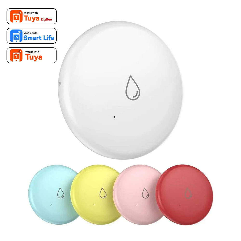 Zigbee Leakage Sensor LED Immersion Detector for Tuya Smart Life App Remote Alarm Reminders Alexa IP65 Dust & Water Resistance