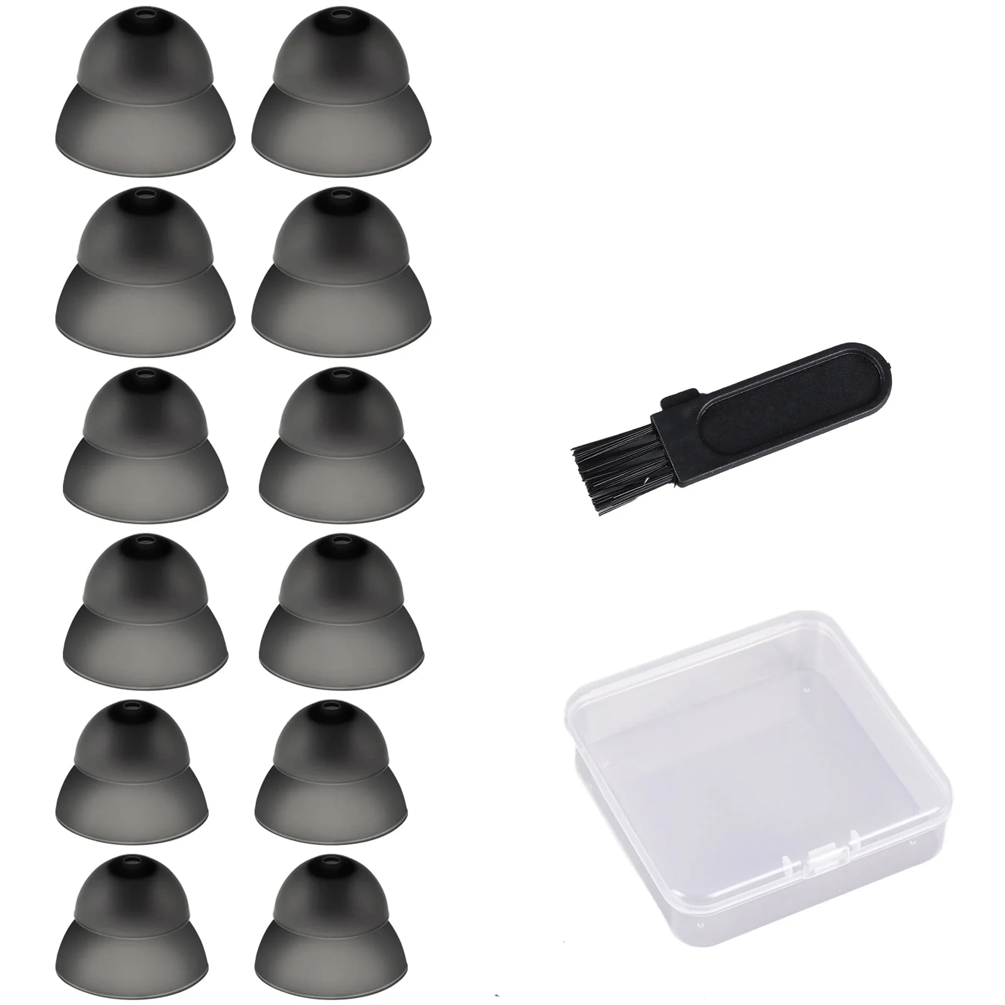 Hearing Aid Domes Double Closed Type Power Dome for RIC and Open Fit BTE Hearing Amplifier Ear Tips Accessories with Carry Case
