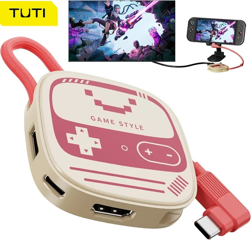 Imagen 1 del producto Conmutador 2, con HDMI 4K @ 60Hz, USB3.0 y 100W PD, compatible con modo de TV/escritorio, salida HD para consola de juegos, para ordenadores portátiles, tabletas y teléfonos inteligentes