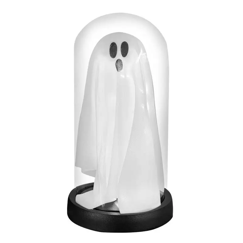 

Light Up Ghost In Glass Cloche Miniature Ghost Figurines In Glass Cloche With LED Light Novelty Light Up Ghost In Cloche Ghost