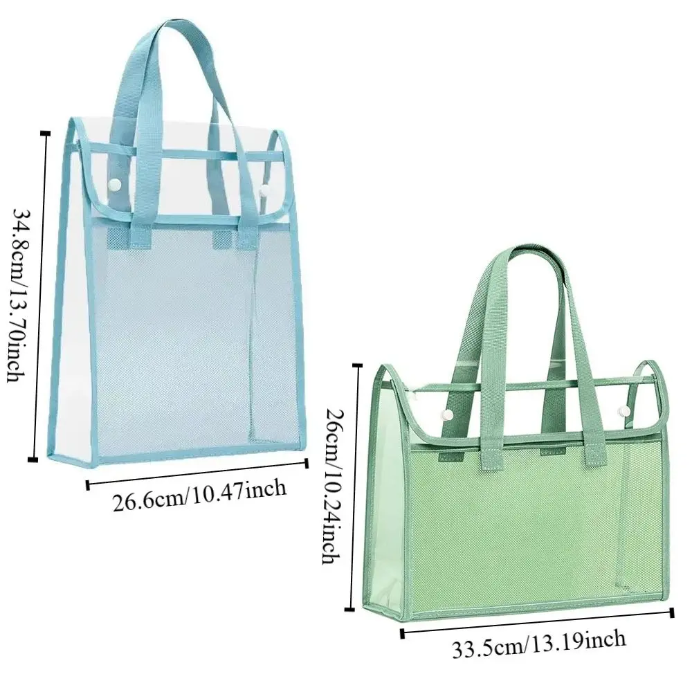 Bolsa de almacenamiento de papel de prueba de gran capacidad, bolsa de examen transparente de PVC, suministros de oficina, bolsa de almacenamiento duradera para documentos