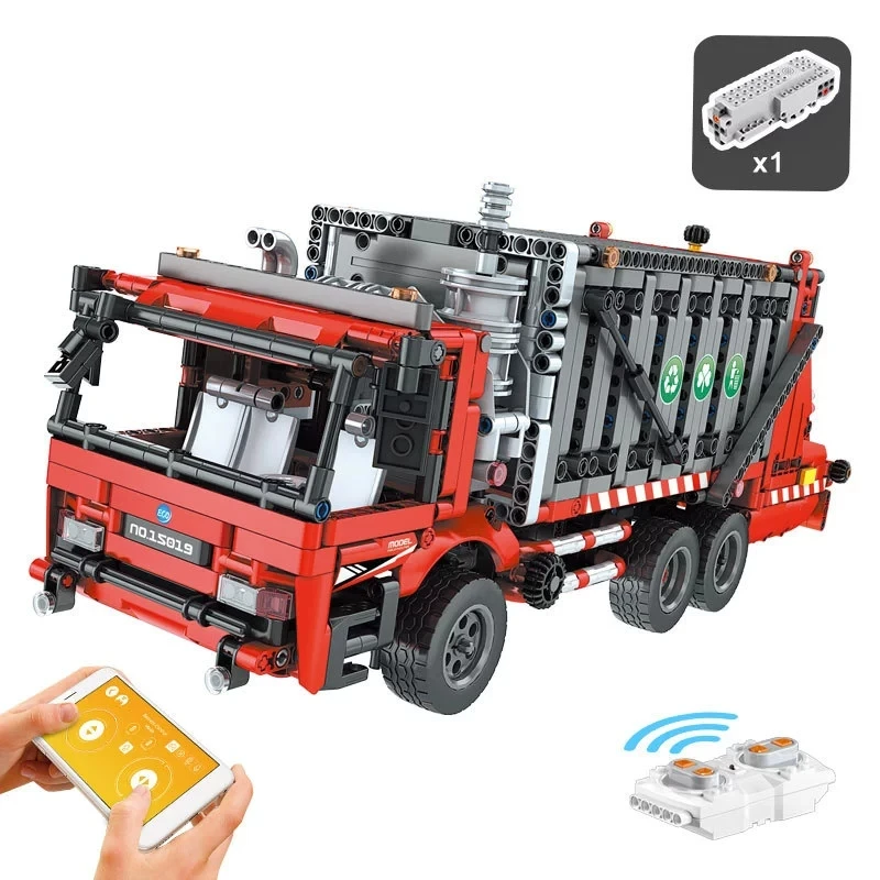 

Mold King 15019 строительные блоки с дистанционным управлением, грузовик для переработки мусора, механическая сборная модель для взрослых, игрушка высокой сложности