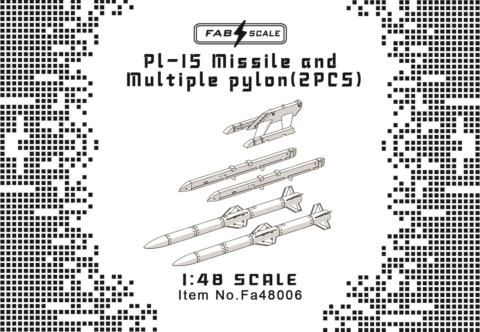 FABSCALE   Resin model accessory FA48006 PL-15 missile and multiple pylons (2 pieces) 1/48