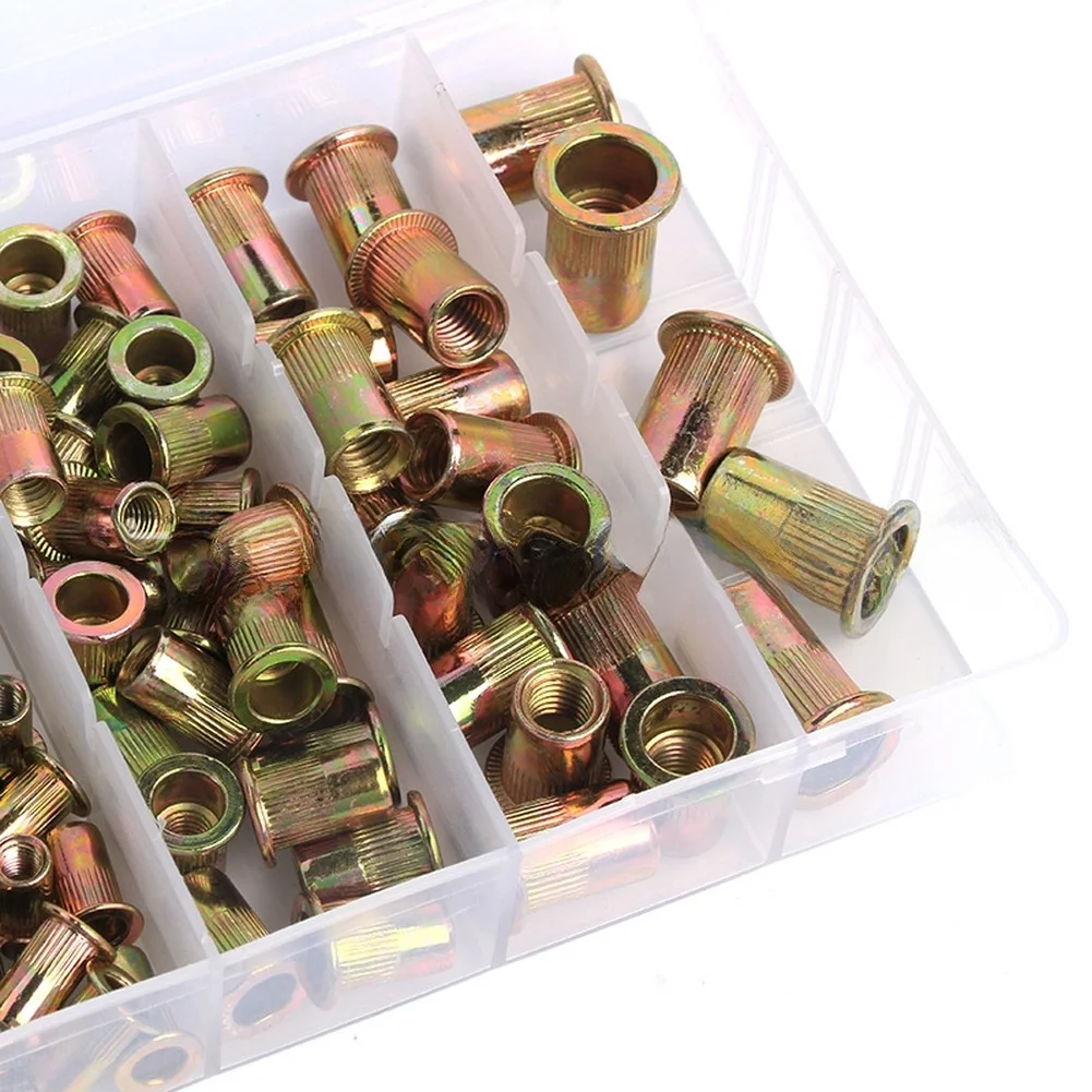 150PCS Metric Rivet Nut Set FOR M3 To M10 Galvanized Steel Threaded Inserts For Secure Fastening In Home Car And Machinery