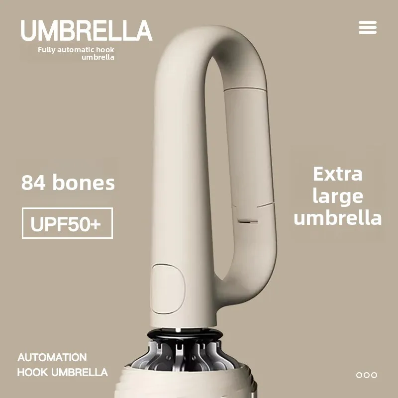 

72-link fully automatic buckle umbrella, portable, large size, unisex hook, folding, suitable for both sunny and rainy days.