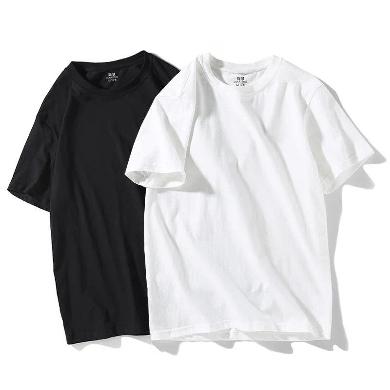 

Top Quality Spring and Summer New Loose Round Neck Short-sleeved T-shirt Men Women Solid Color T-shirts Male S-4XL Xhl131