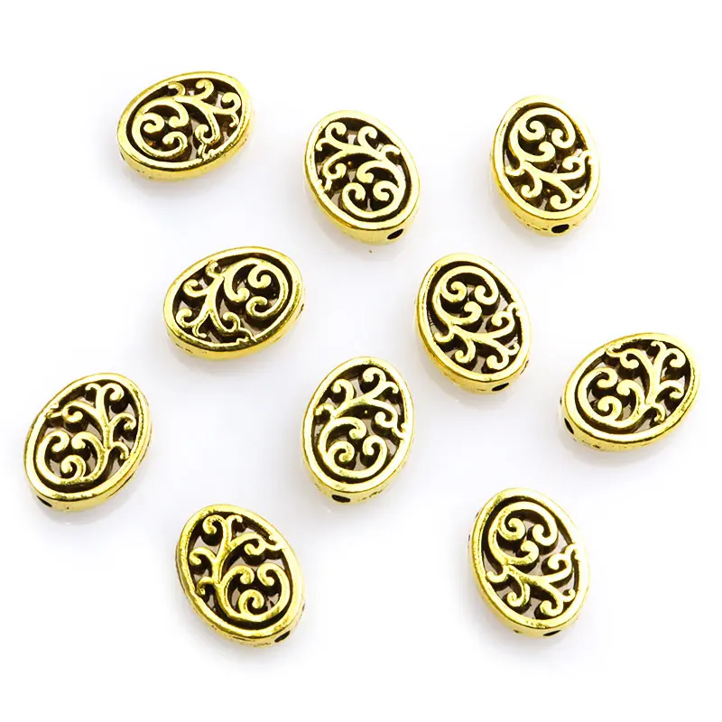 10Pcs Lucky Religion Alloy Oval Loose Bead Classic Spacer Bead For Beliver DIY Making Bracelet Necklace Trend Jewelry Accessory