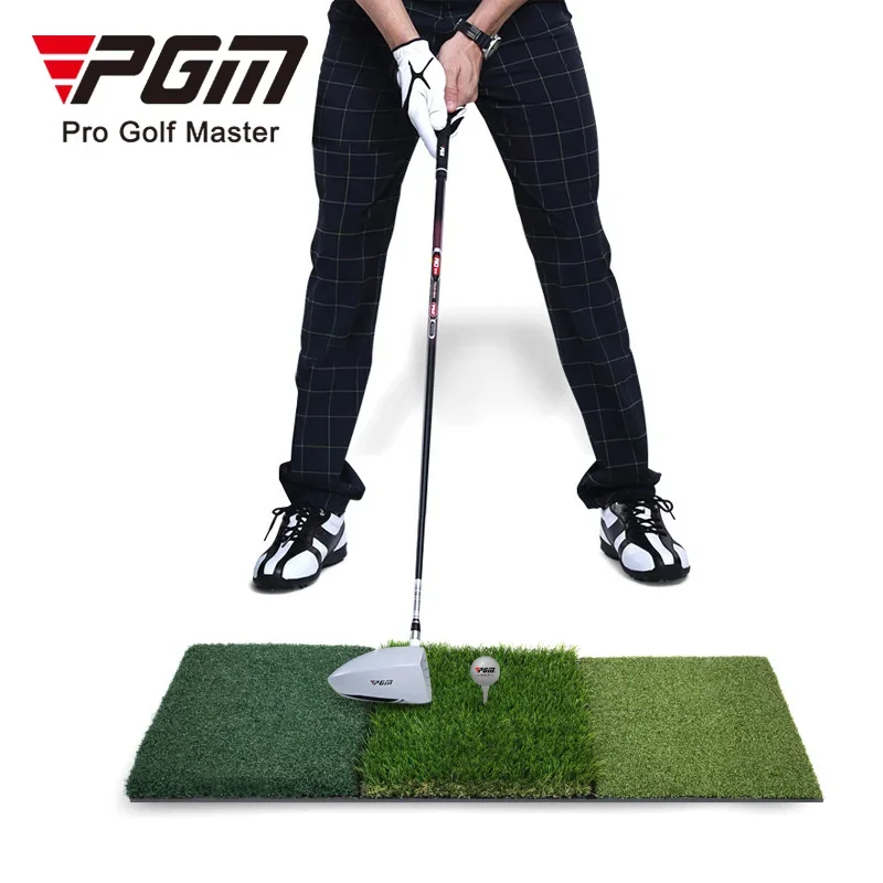 PGM-alfombrilla para golpear Golf, 3 hierbas, ayudas para entrenamiento de Golf, interior y exterior, tres tutús, pelotas de Golf para golpear