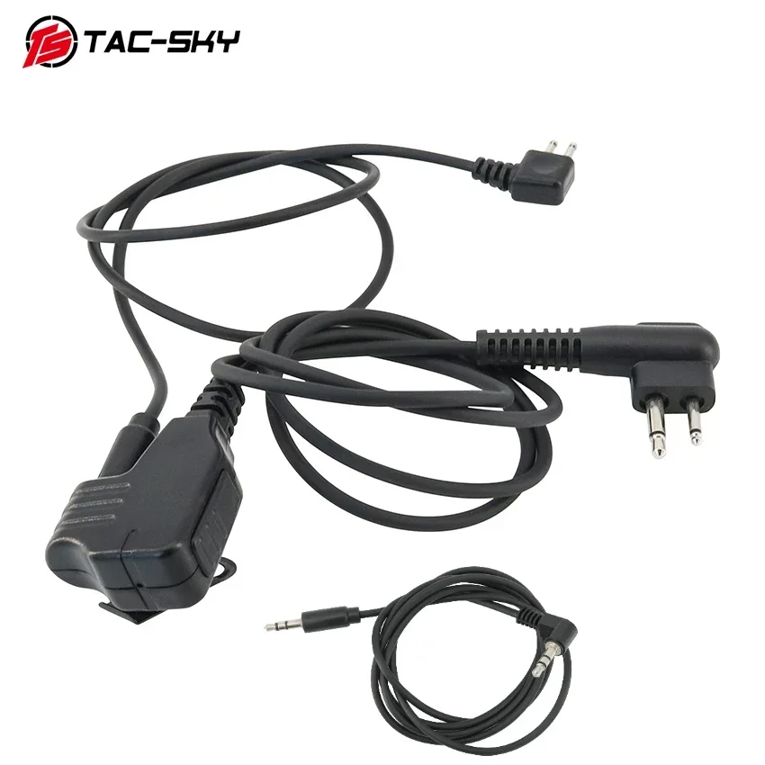 With 3.5mm Audio Microphone Adapter, Push To Talk 2-Pin Cable, Compatible with COMTAC XPI Headset, Motorola Walkie Talkie