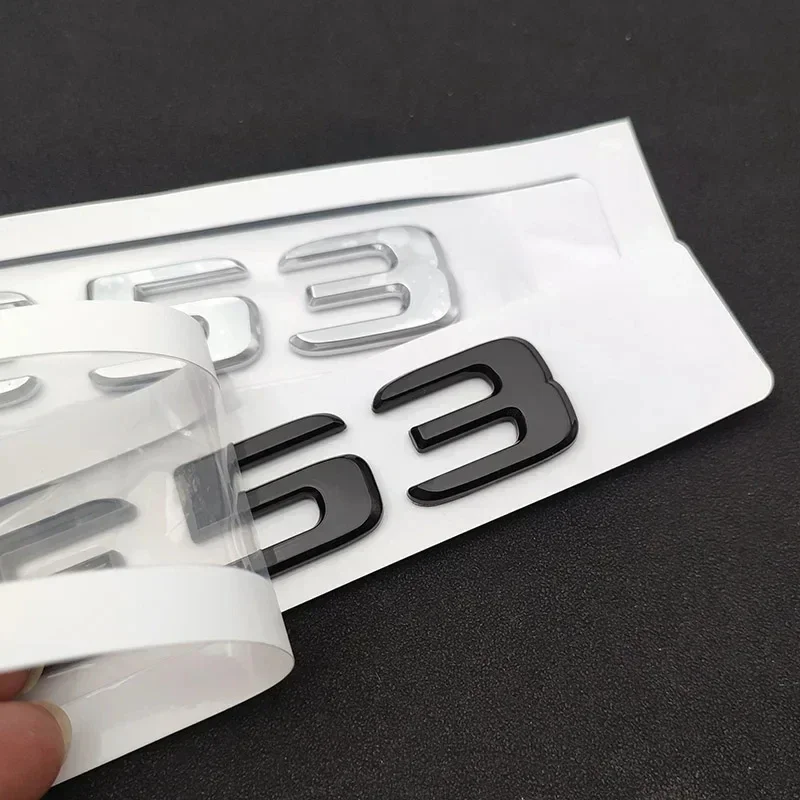 3D ABS Black Chrome Car Rear Trunk Letters Badge Sticker E53 Emblem Logo For Mercedes E53 AMG W213 W212 Auto Accessories