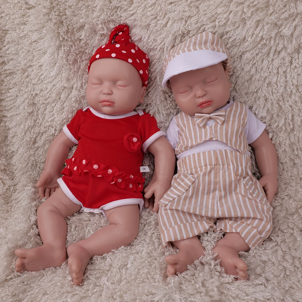 

WW1558 38cm 2000g 100% Full Body Silicone Reborn Baby Doll Soft Dolls Lifelike Baby with Clothes for Children Christmas Gift