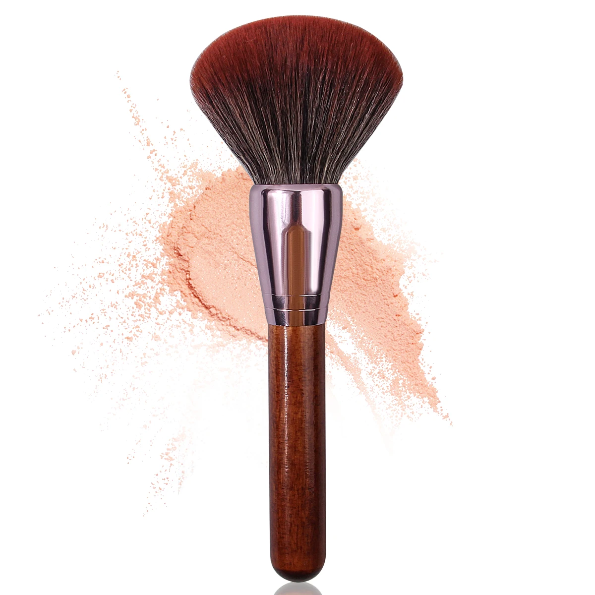 1 pieza de cepillo suelto con mango de madera súper grande, suave y esponjoso, brocha de maquillaje multifuncional, herramienta de maquillaje de viaje portátil