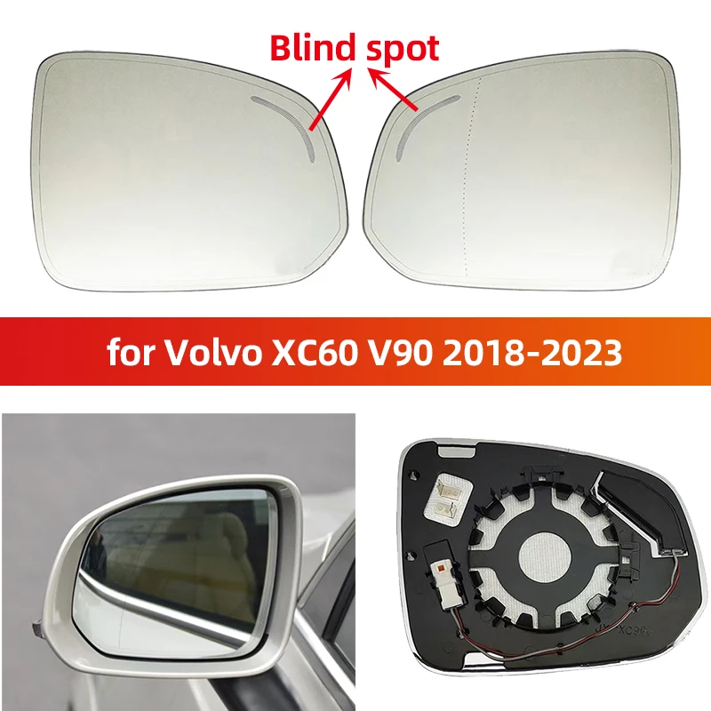 

Car blind spot heated mirror for Volvo XC60 V90 2018-2023 rearview mirror blind spot auxiliary heating lens