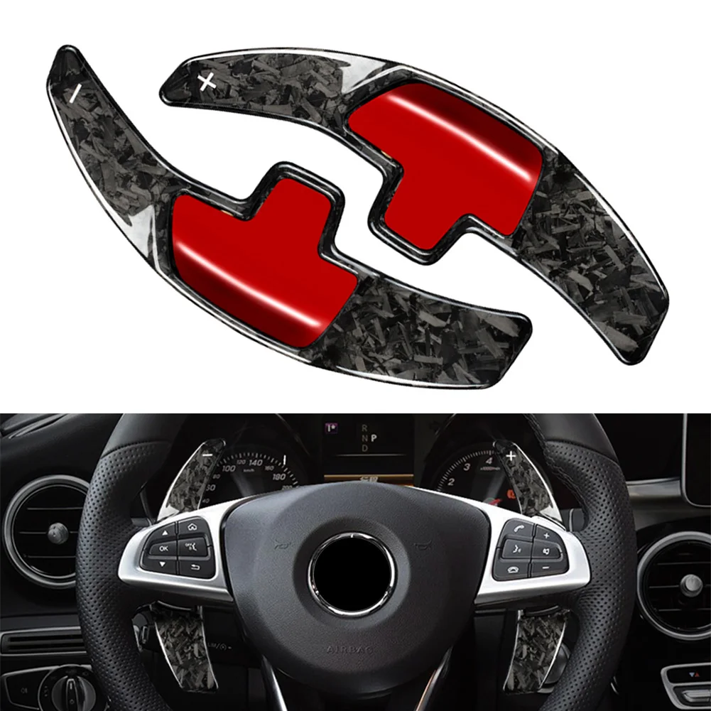 Forged Carbon Fiber Car Steering Wheel Paddle Shifter Extension For Mercedes Benz GLA GLC S C Class W205 Not For  Models