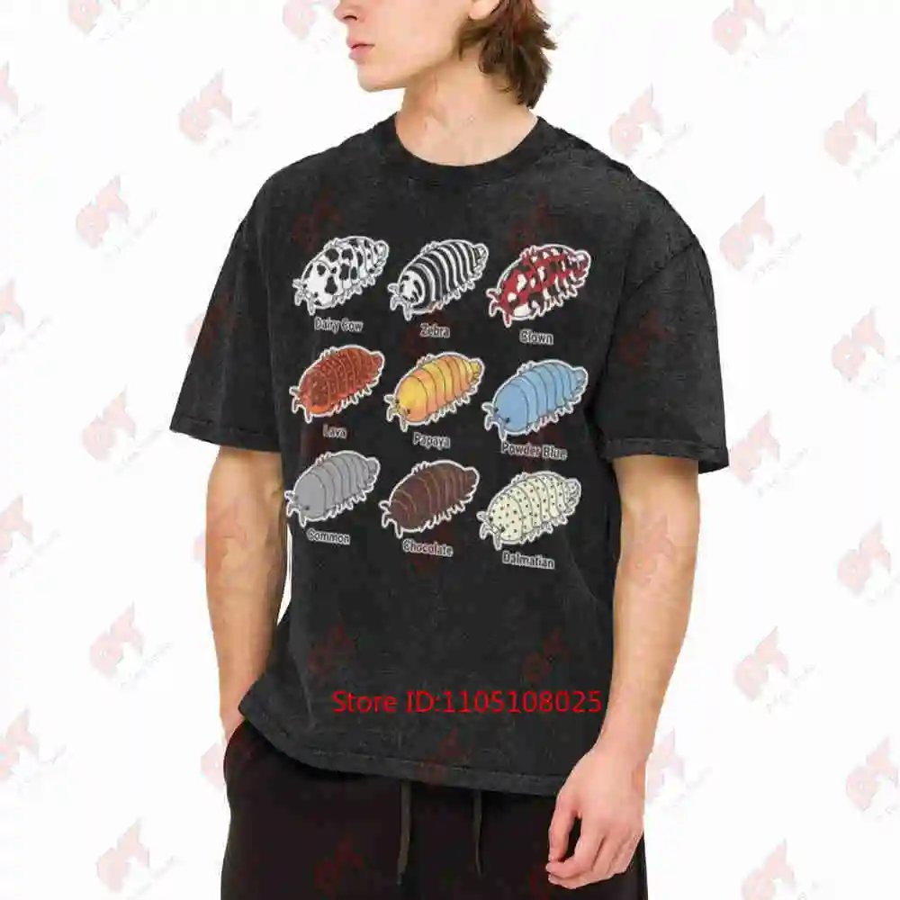 Isopod Enthusiast Unique Morphs Entomology Vintage Washed Tee Pure Cotton T-Shirt