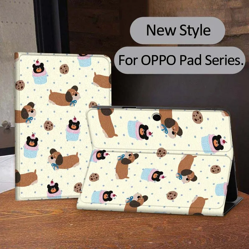 

Puppy Cartoon Bear Pattern For OPPO Realme Pad 3 11 2 4 Pro Air Neo SE X 11 11.61 11.4 12.1 13.2 Inch Tablet Case
