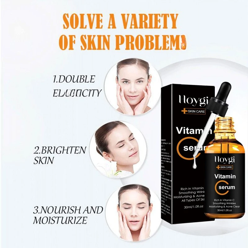 Vitamin C Essence Reduce Fine Lines fade Wrinkles remove Acne Anti Aging Moisturizing whitening brighten Skin Firming Face Serum