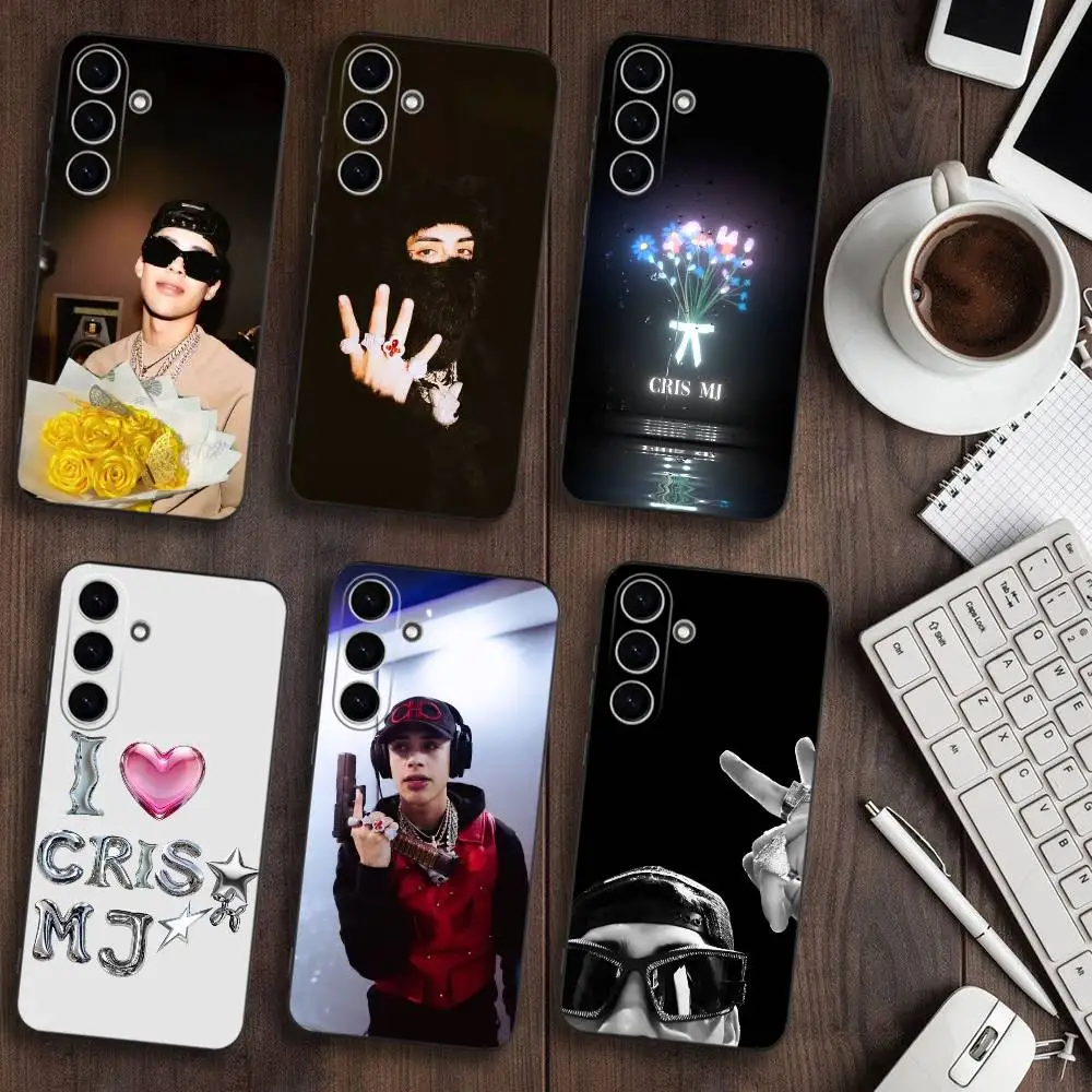 

C-Cris M-MJ Singer Phone Case For Samsung Galaxy A73,A72,A71,A70,A53,A52,A51,Soft Black Shell