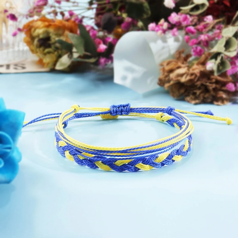 Multilayer Braided Ukrainian Bracelet Adjustable Bracelet Universal