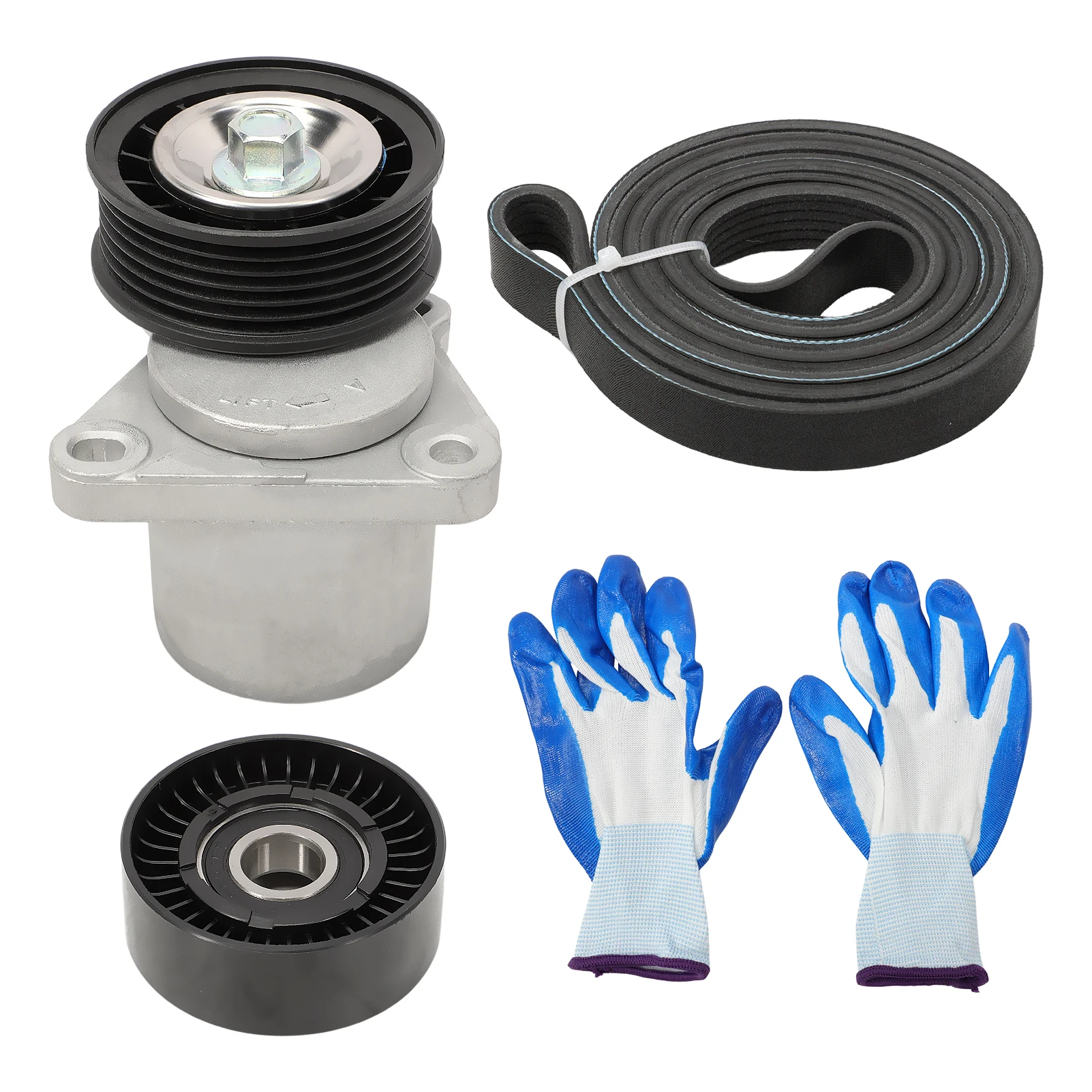 

Engine Serpentine Belt Drive Kit with Tensioner and Idler Pulley For Focus 2007-2011, Transit Connect 2010-2013 - DOHC L4 2.0L