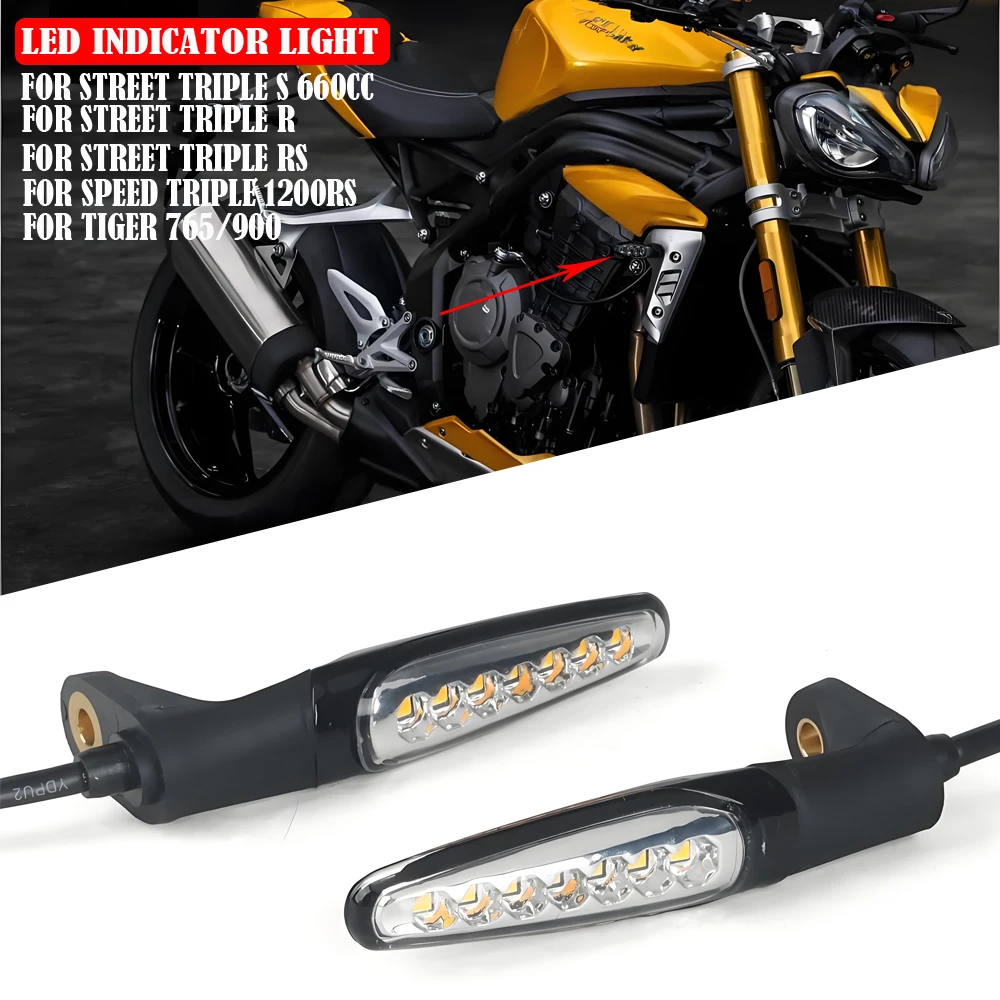 

NEW LED Turn Signal Flasher Blinker Light For triumph street triple R RS S600CC 765 900 1200RS led tail light