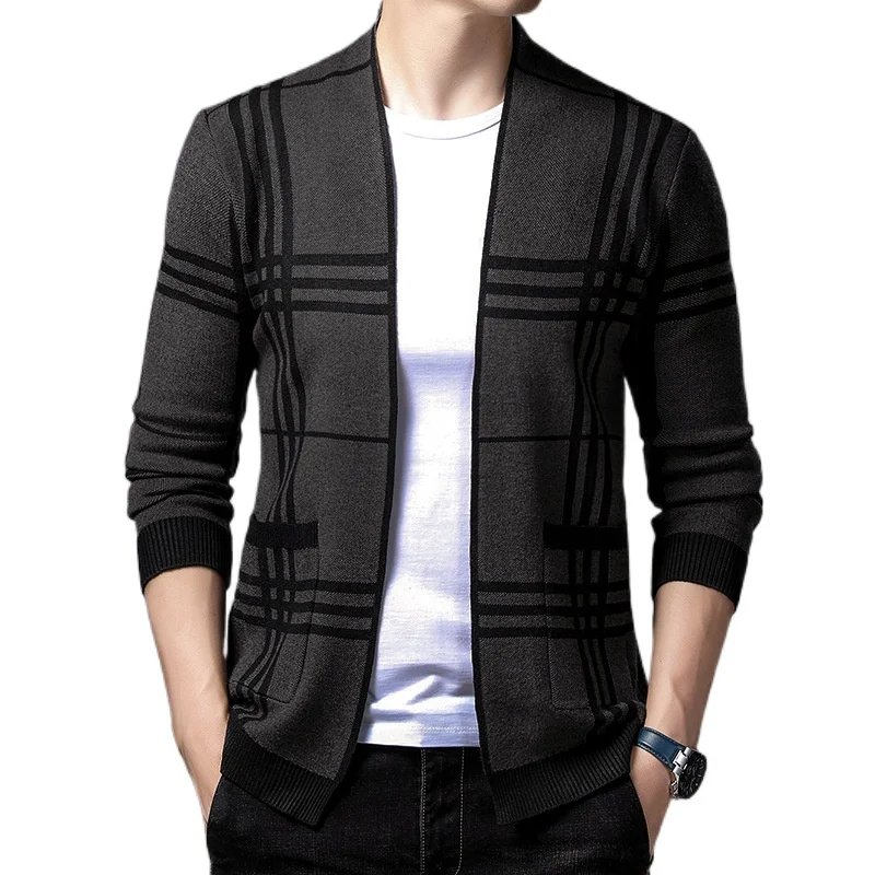 New Autum Winter Brand High Quality Men Casual Coats Jacket Fashion Knit Cardigans Sweater Long Sleeved Slim Fit Men Clothes