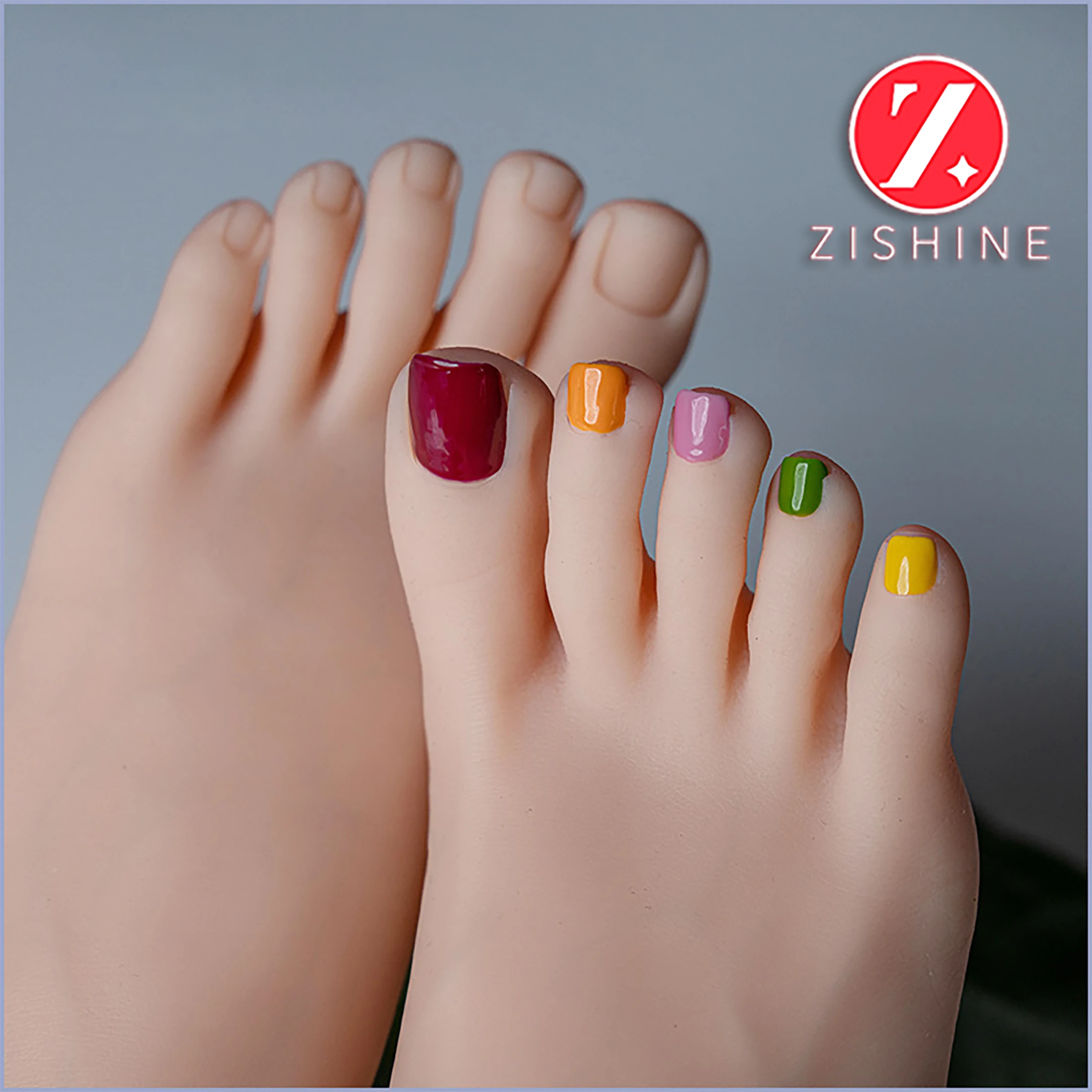 Fake Nail Practice Foot Lifelike Female Silicone Feet Model Mannequin Manicure Art Shoes Socks Jewelry Display Embedded TGQF01