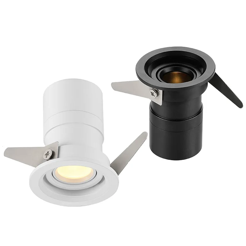 Mini LED Spot Light Dimmable Recessed Zoomable Downlight Restaurant Lighting Showcase Wine Cabinet Bar COB No Main Light
