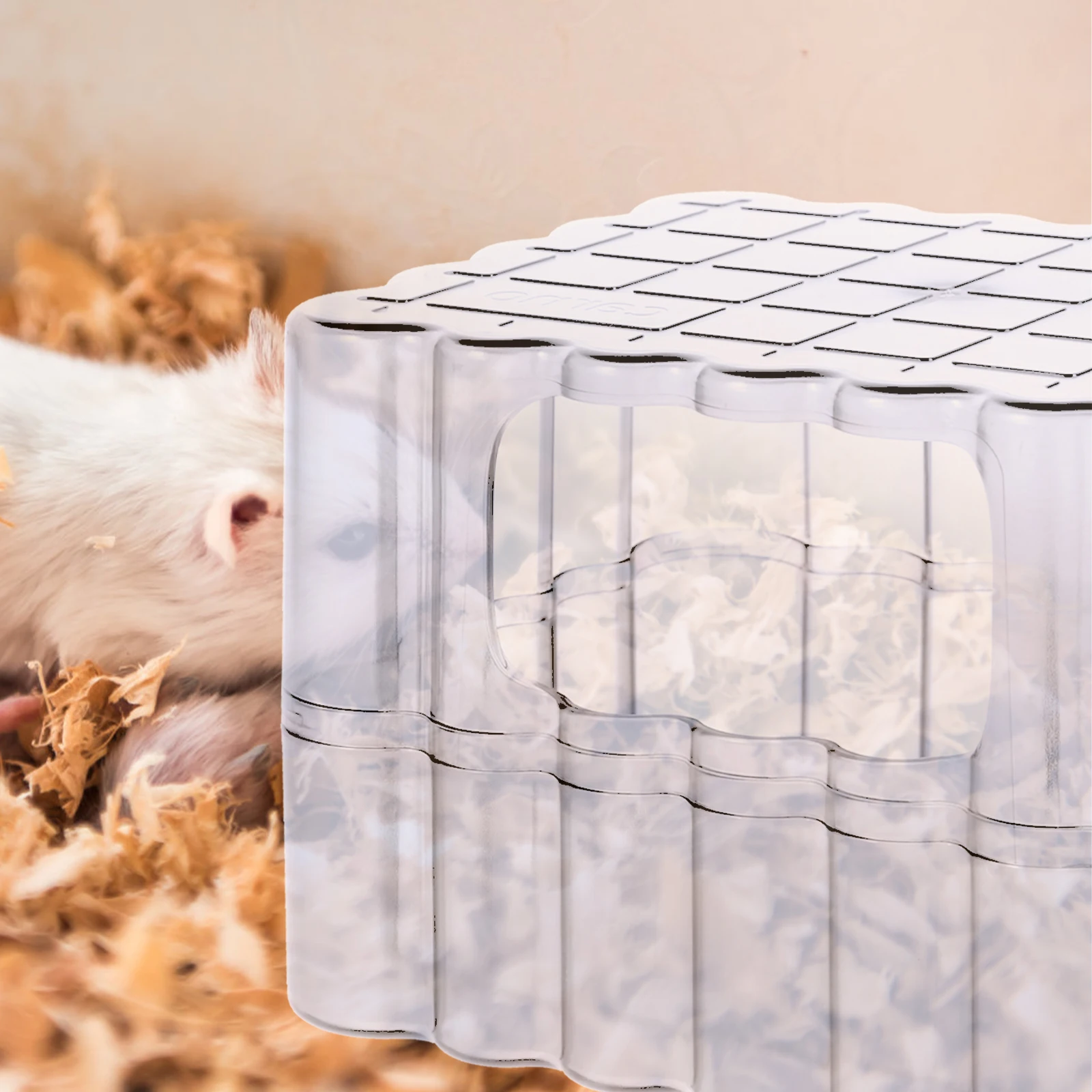 

Hamster Toilet Chinchilla Bathtub Delicate Accessory Wear resistant Floor Cage Transparent Bath Container Small Multi