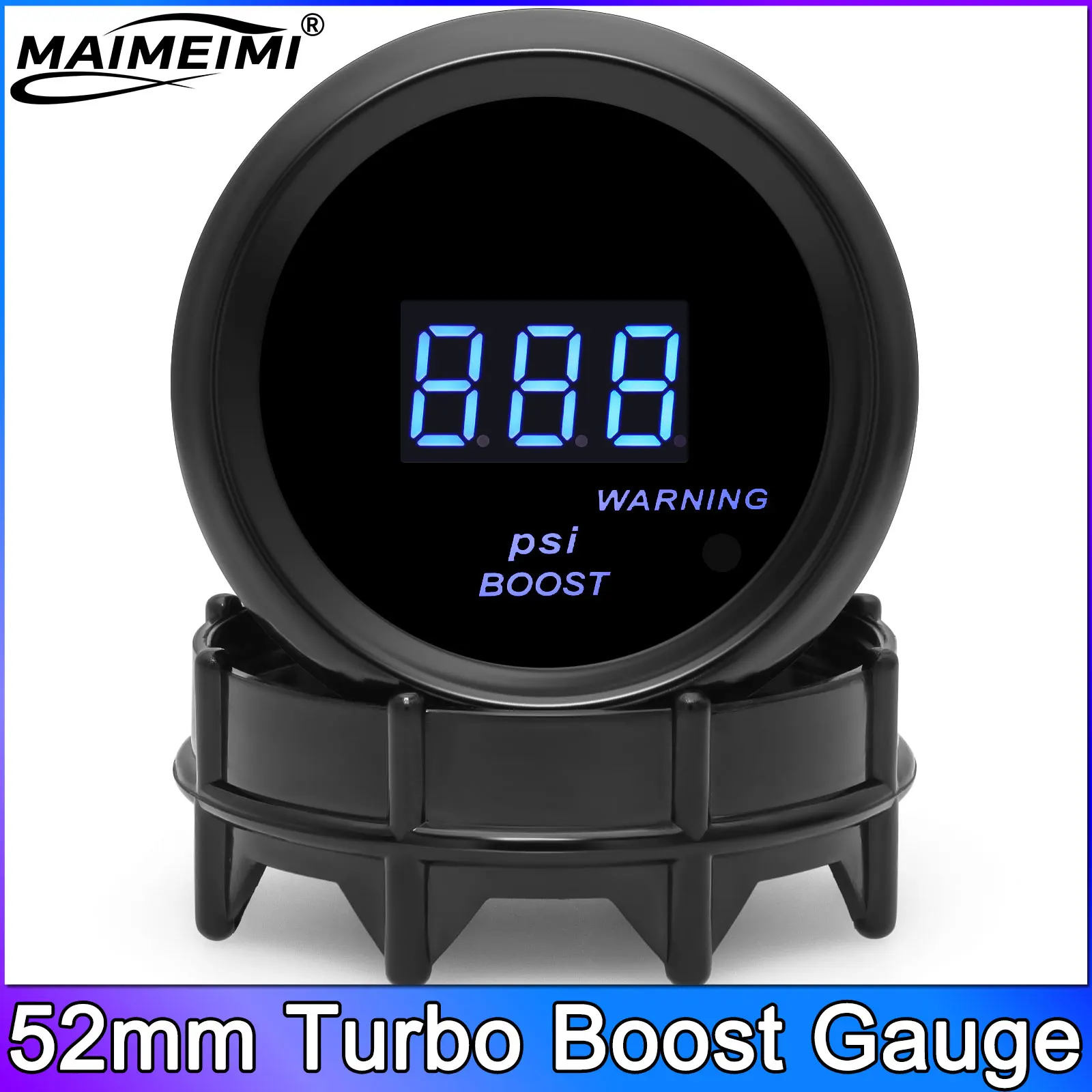 

2inch 52MM Car Turbo Boost Gauge Meter -14~43 PSI Pressure Gauges Smoke Lens LED Digital Pointer 12V Universal Boost Gauge