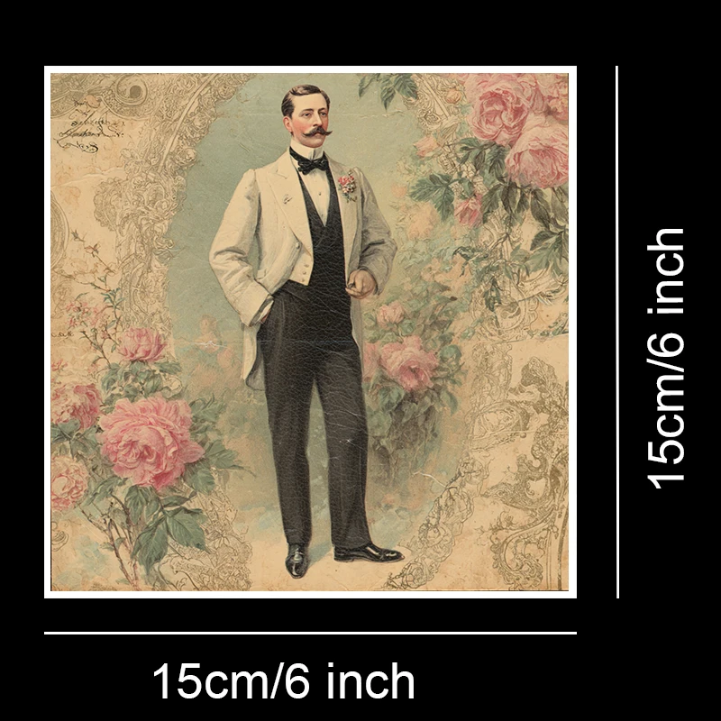 36 Sheets 6"x6" Scrapbook Paper Pack: Vintage Letter Print Designs for Scrapbooking, Origami & Memory Journal.