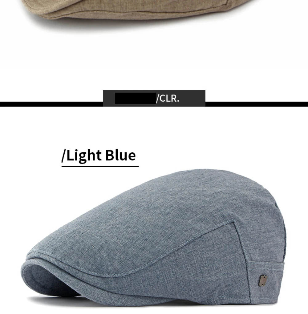 HT5126 Neue Frühling-Sommer-Kappe für Männer und Frauen Retro Künstler-Mütze Unisex Ivy Flat Cap Verstellbare Leinen-Baskenmütze – Detail 13