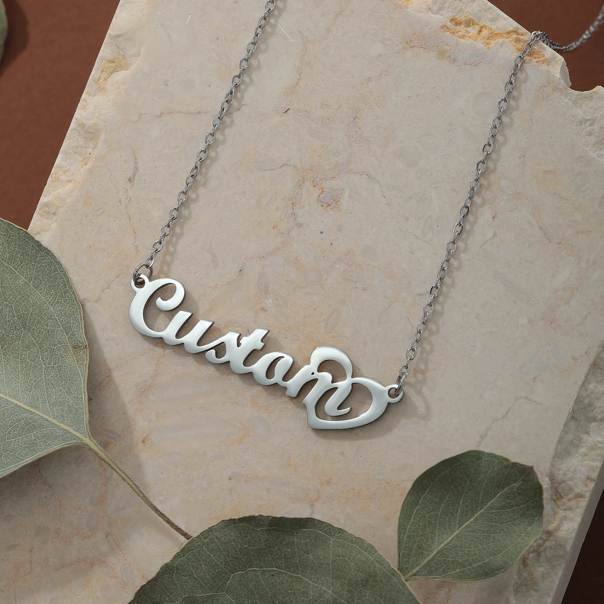 قلادة اسم مخصصة للنساء ، سلسلة الترقوة ، قلادة الفولاذ المقاوم للصدأ ، رسائل الحد الأدنى