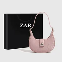 Original Pink Argyll Moon Bag 202 Summer 4 New Style Underarm Bag Niche High-end Feel Single Shoulder Slant Cross Body