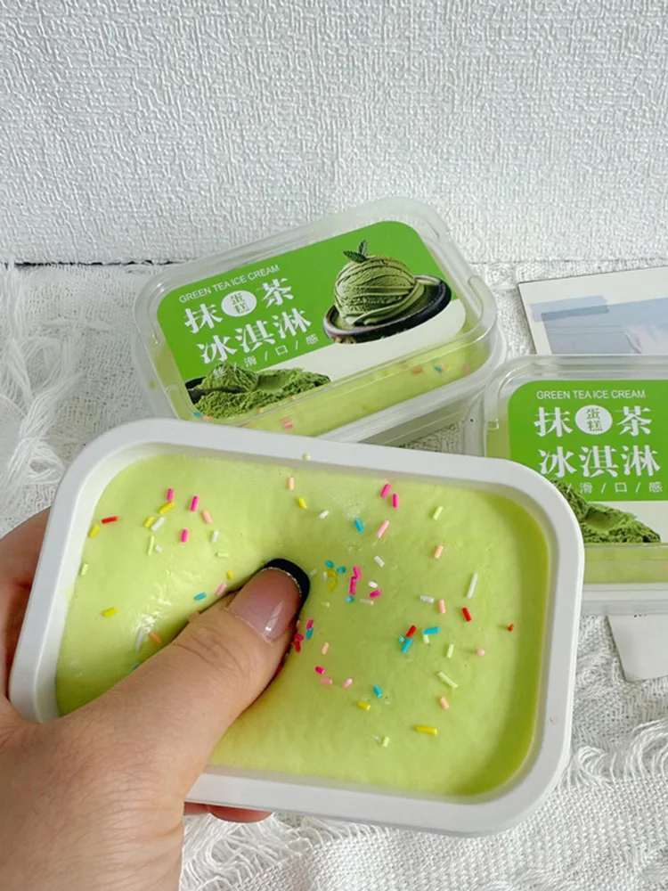 Weiches Tiramisu-Eiscreme-Kuchen-Quetschspielzeug, langsam zurückfedernd, Stressabbau-Fidget-Spielzeug für Angstzustände, ADHS, Autismus, für Kinder und Erwachsene