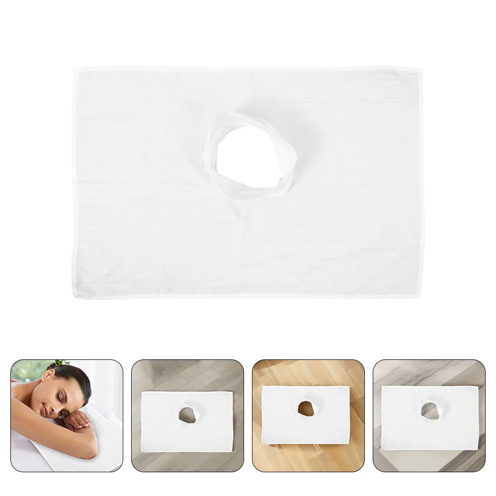 

2pcs Facial Bed Hole Cover Cotton Massage Table Sheet Spa Salon Use Durable Reusable Fabric For Skin Care Massage Therapy