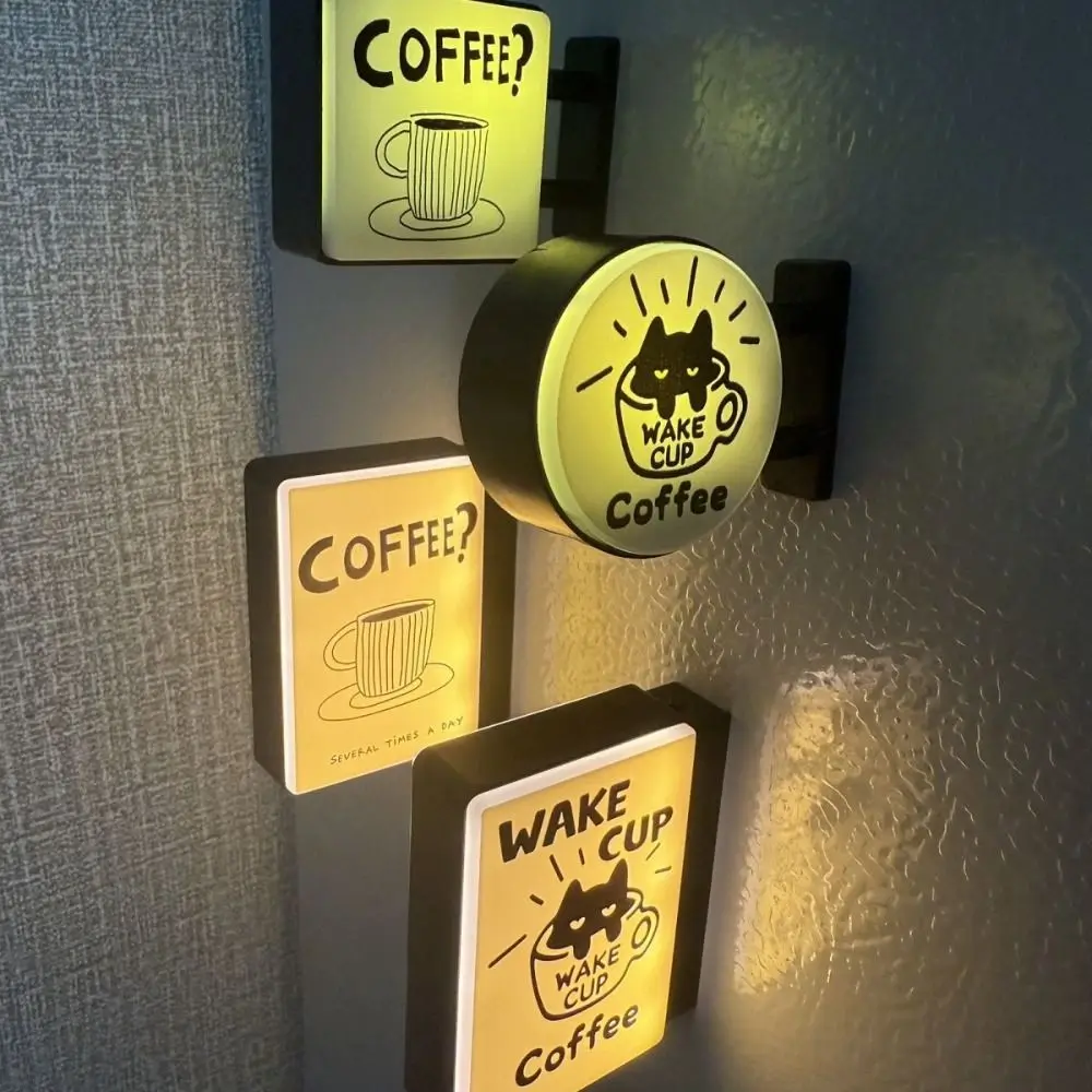 Creative Atmosphere Coffee Corner Light Sign Magnetic Retro Style Miniature Pegboard Refrigerator Sticker Three-Dimensional