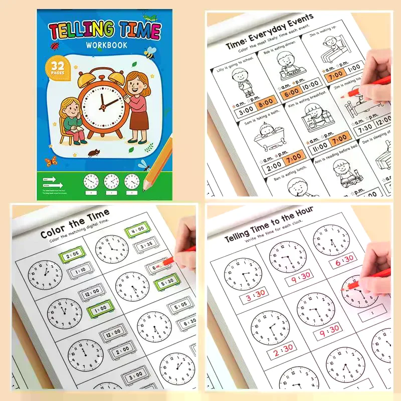 

Children's Workbook On Learning Time Concepts With Reading And Math Practice Sheets For Home And Kindergarten Activities